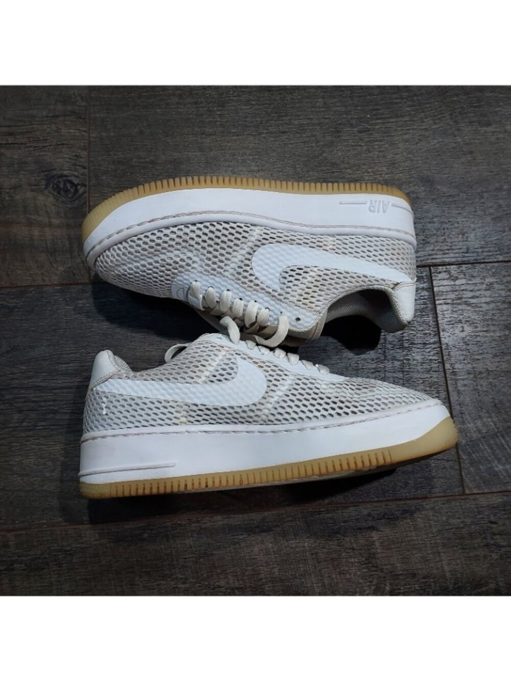 Nike Air Force 1 Upstep SI Particle Rose Athletic Shoes Womens 7.5 White Mesh - Picture 6 of 10